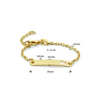 Gravurarmband Herzplättchen 4,0 mm 14K Gelbgold