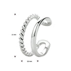 earcuff 11 mm zilver gerhodineerd