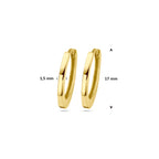 klapoorringen 17 mm 14K geelgoud