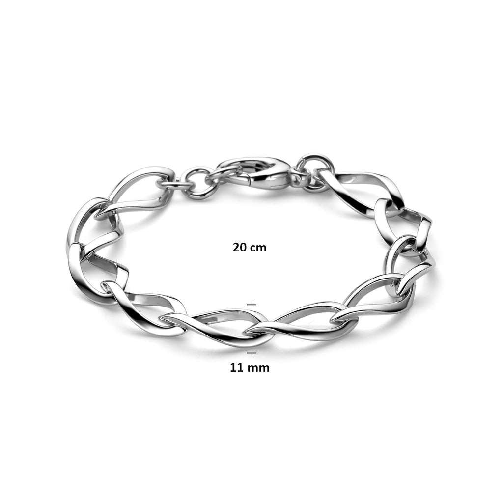 Armband 11 mm 20 cm Silber rhodiniert