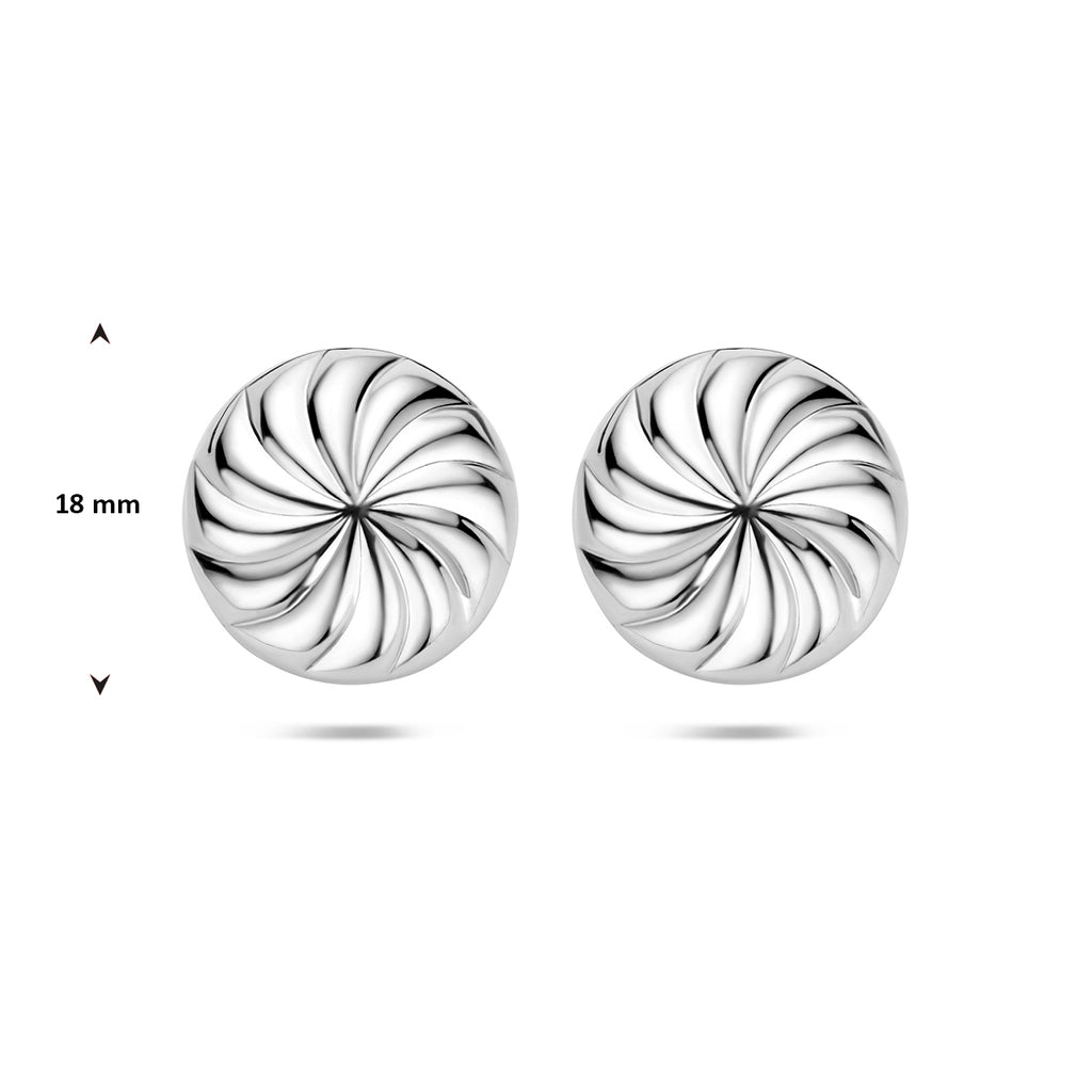 oorknoppen knoop 18 mm zilver gerhodineerd