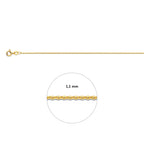 anker plat 1,1 mm 3 micron zilver verguld (geel)