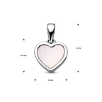 hanger parelmoer hart zilver gerhodineerd