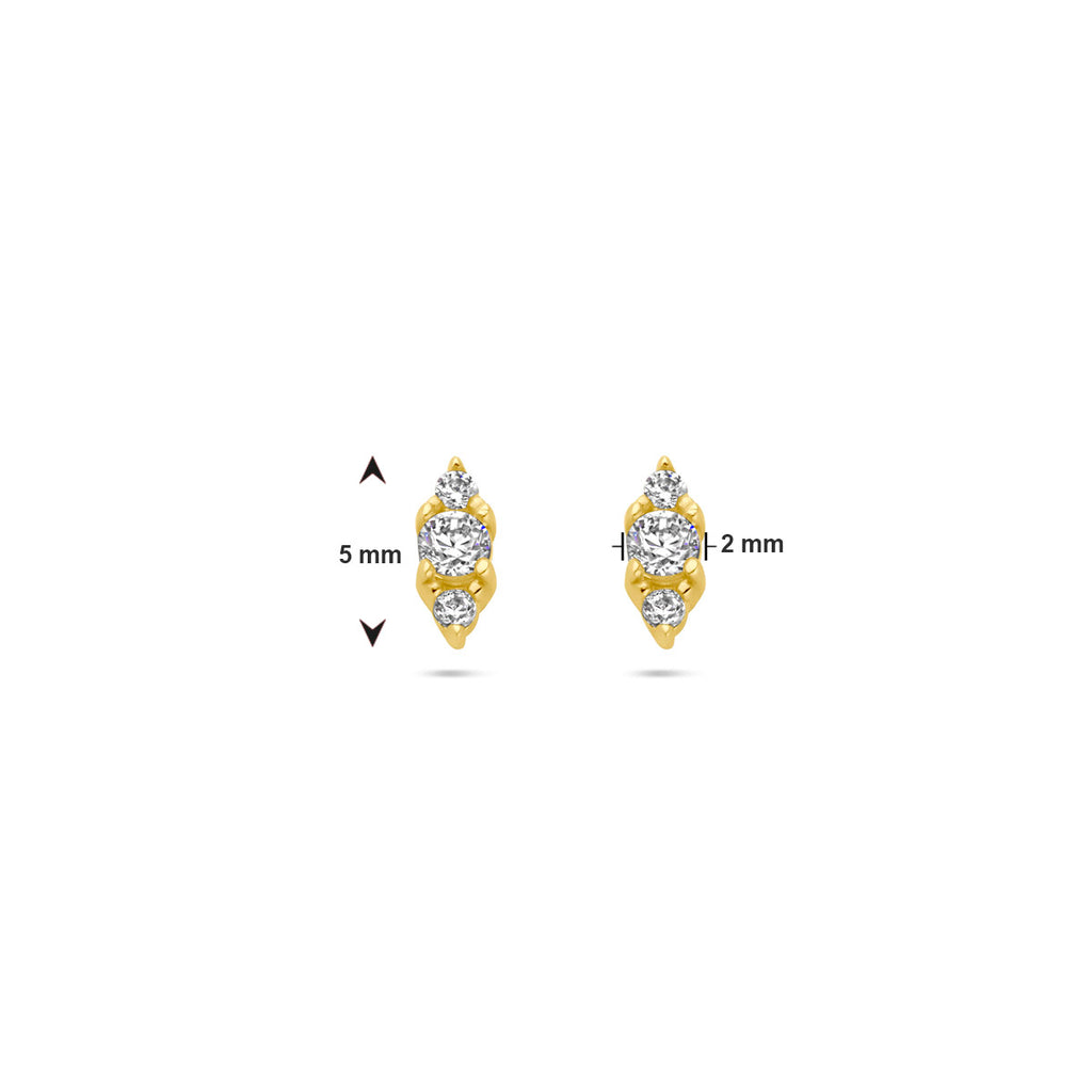 Ohrstecker Zirkonia 5 mm 14K Gelbgold