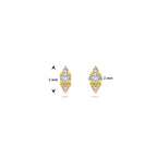 Ohrstecker Zirkonia 5 mm 14K Gelbgold