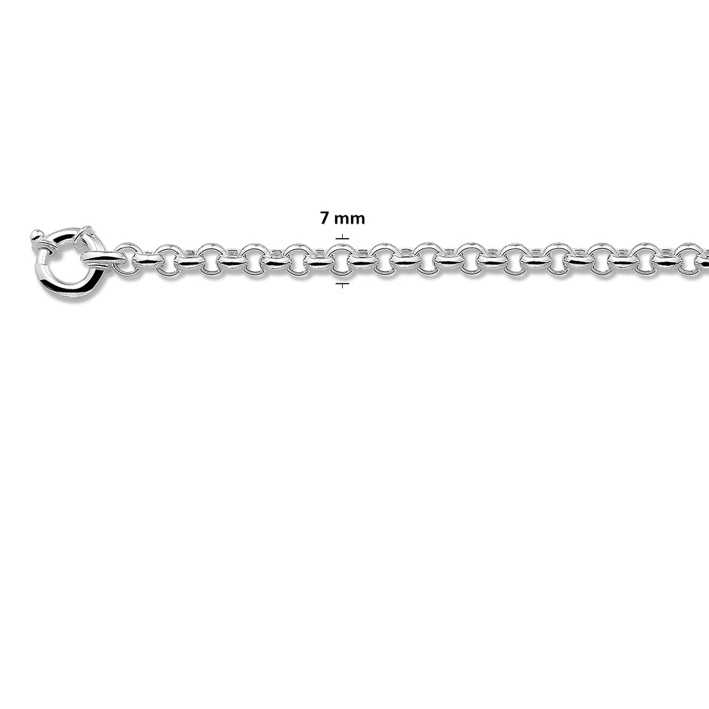 jasseron 7,0 mm met groot veerslot zilver wit