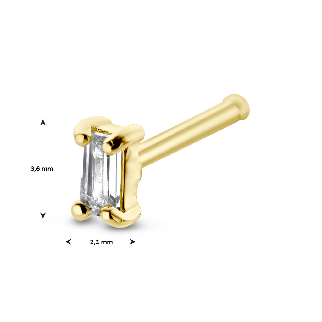 Nasenstecker Zirkonia Kugel 14K Gelbgold