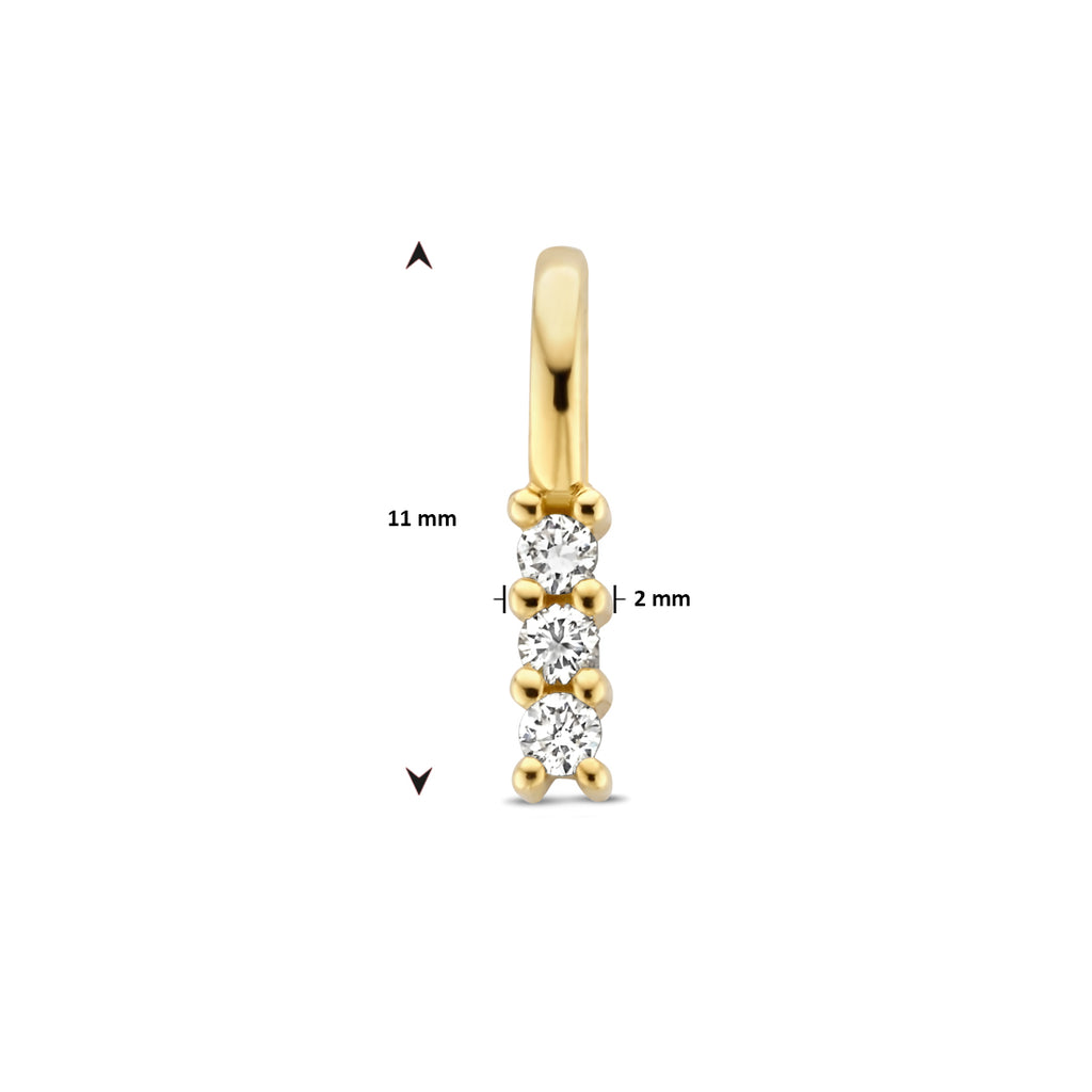 hanger diamant 0.05ct h si 11 mm 14K geelgoud
