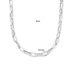 collier paperclip vierkante buis 10,5 mm 46 cm zilver gerhodineerd
