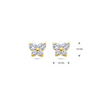 Ohrstecker Schmetterling Zirkonia 14K Gelbgold