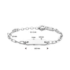 Gravurarmband Büroklammer Flachrohrplatte 5,0 mm 11 + 2 cm Silber rhodiniert