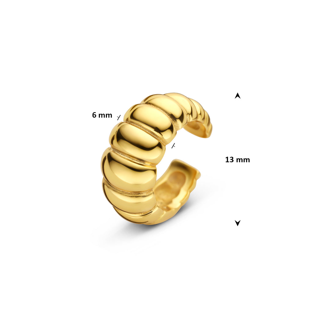 ear cuff 13 mm 1 micron zilver verguld (geel)