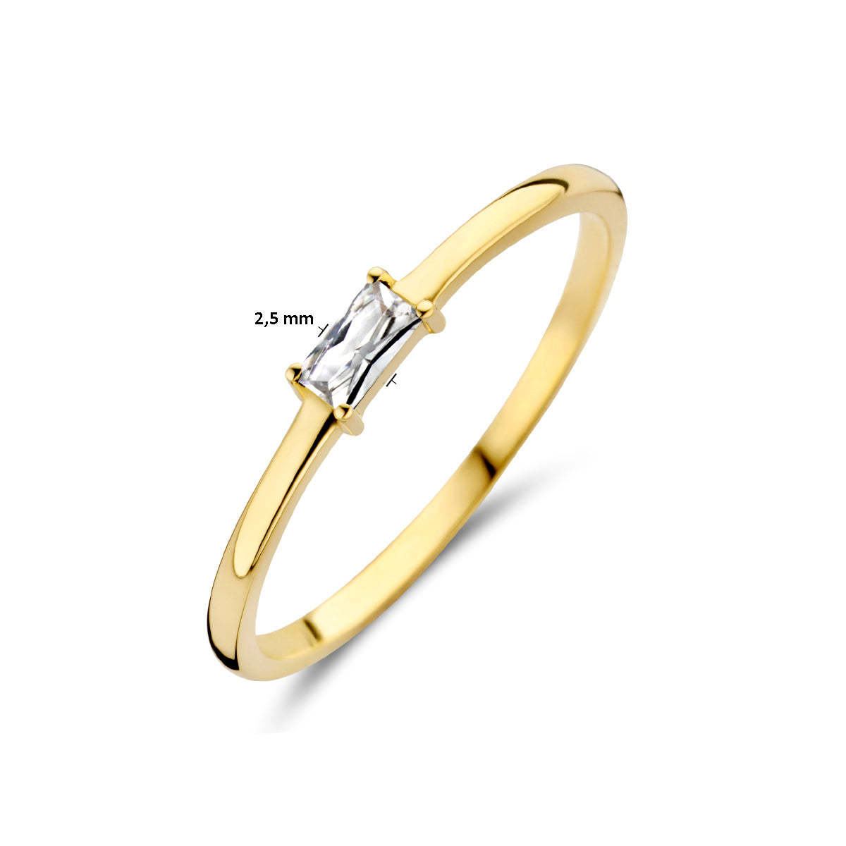 Ring mit Geburtsstein-Zirkonia April 14K Gelbgold
