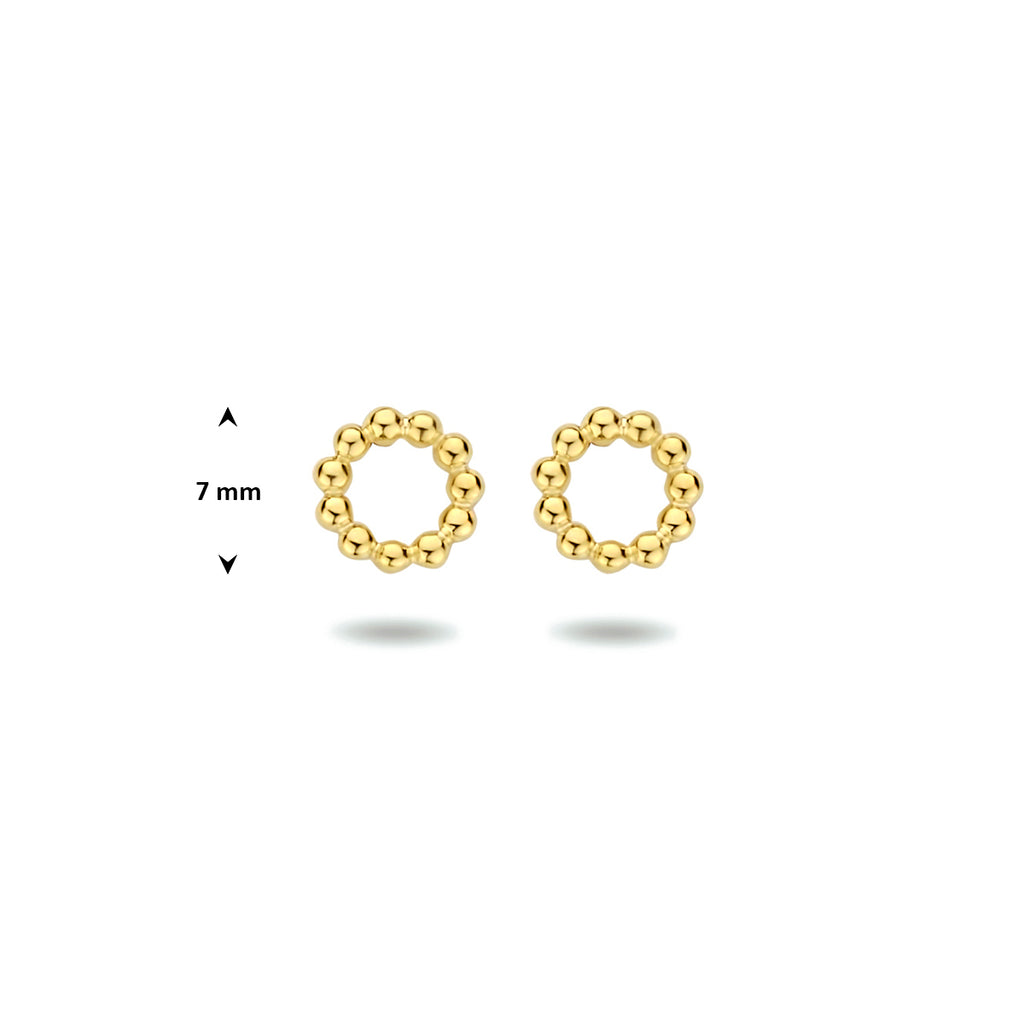Ohrstecker runde Kügelchen 7 mm 1 Mikron versilbert (gelb)