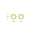 Ohrstecker runde Kügelchen 7 mm 1 Mikron versilbert (gelb)