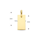Gravuranhänger Rechteck 14K Gelbgold