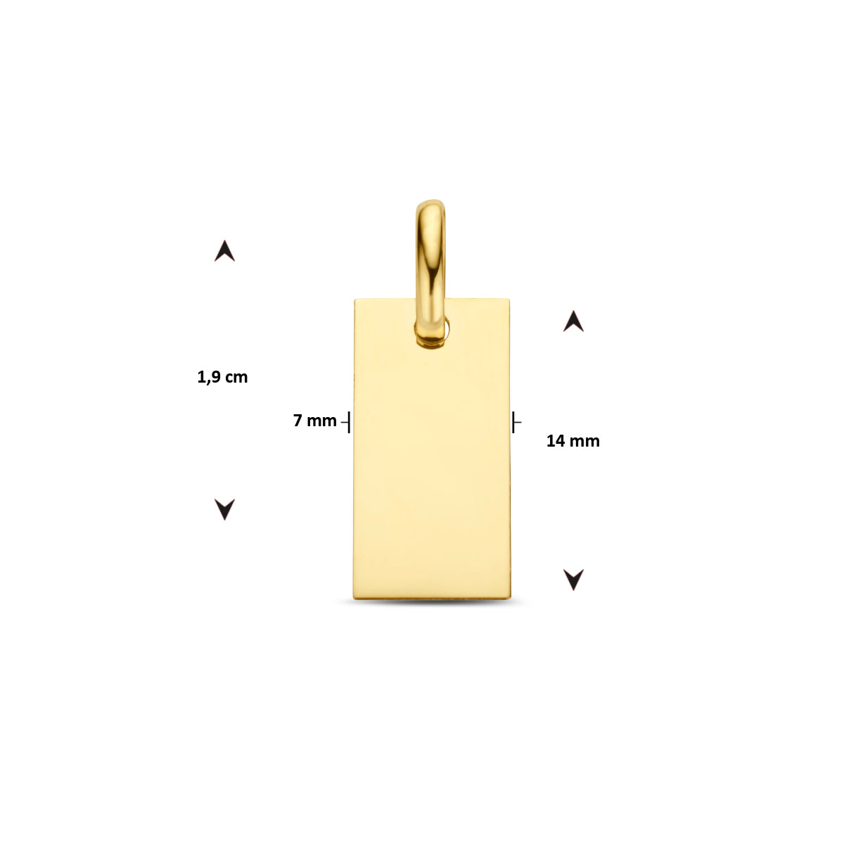 Gravuranhänger Rechteck 14K Gelbgold