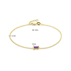 Armband Amethyst 16,5 - 18 cm 14K Gelbgold