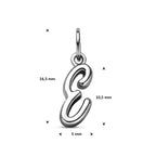 hanger letter zilver gerhodineerd