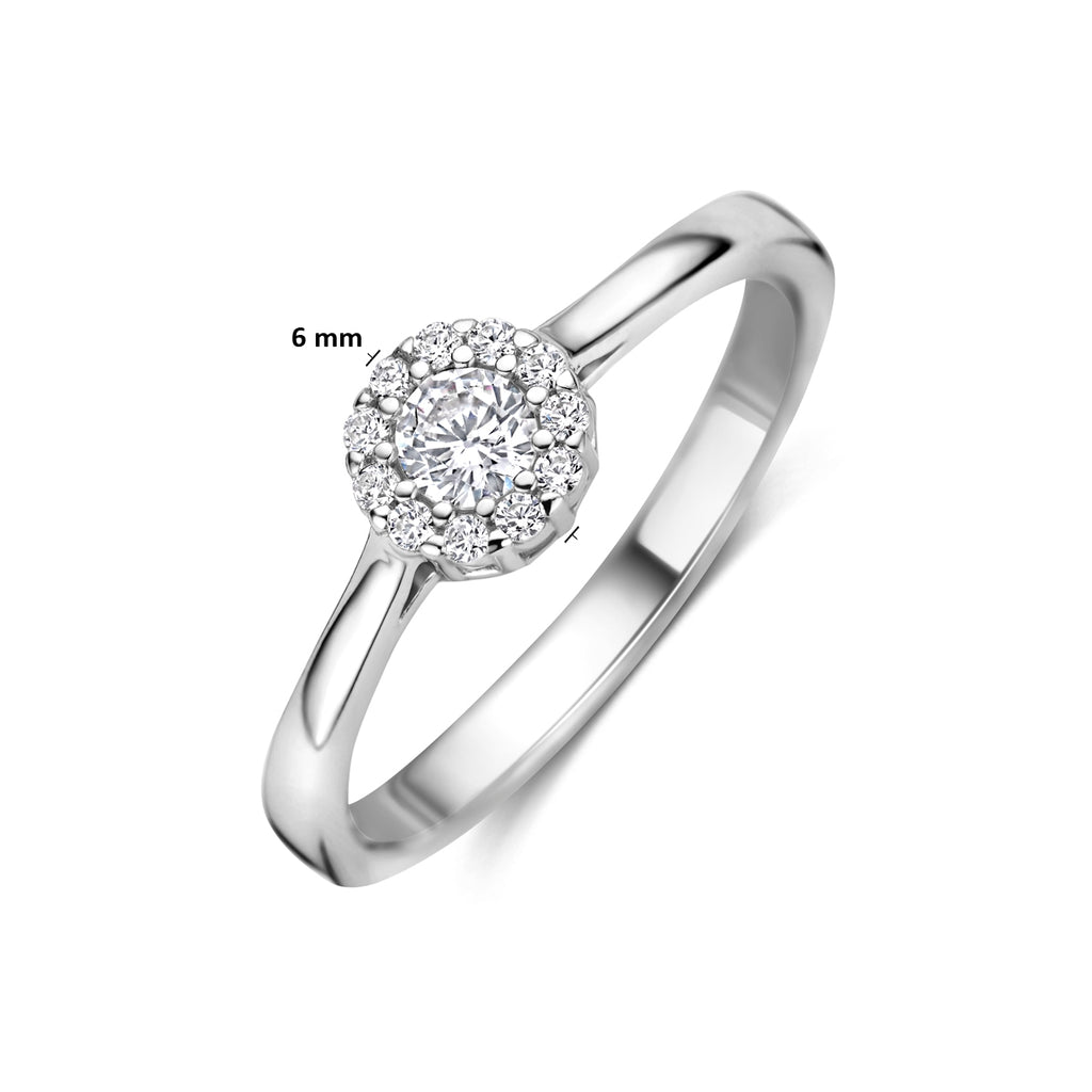 ring zirkonia zilver gerhodineerd