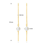 doortrekoorbellen swarovski parel 95mm 1 micron zilver verguld (geel) - bol