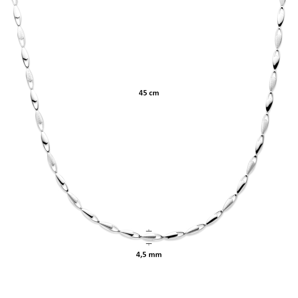 Halskette 4,5 mm 19 cm Silber rhodiniert