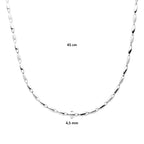 Halskette 4,5 mm 19 cm Silber rhodiniert