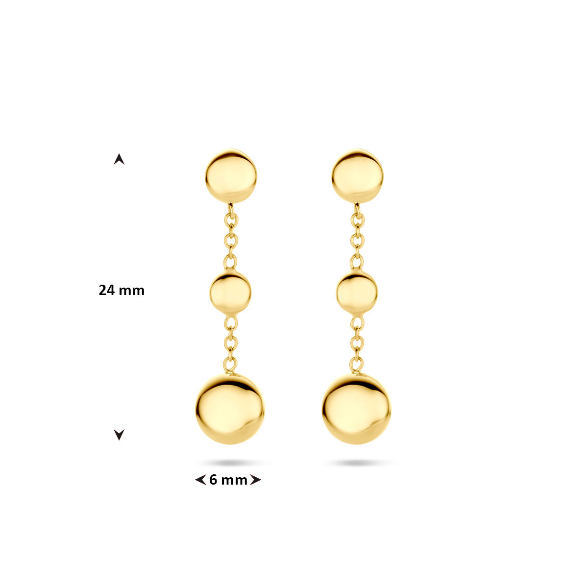 oorhangers 24 mm 14K geelgoud
