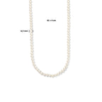 collier parel 6,5 mm zilver gerhodineerd