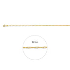Fußkettchen Singapur 1,8 mm 14K Gelbgold