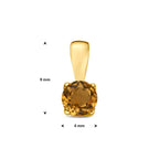 hanger citrien 9 mm 14K geelgoud - rond