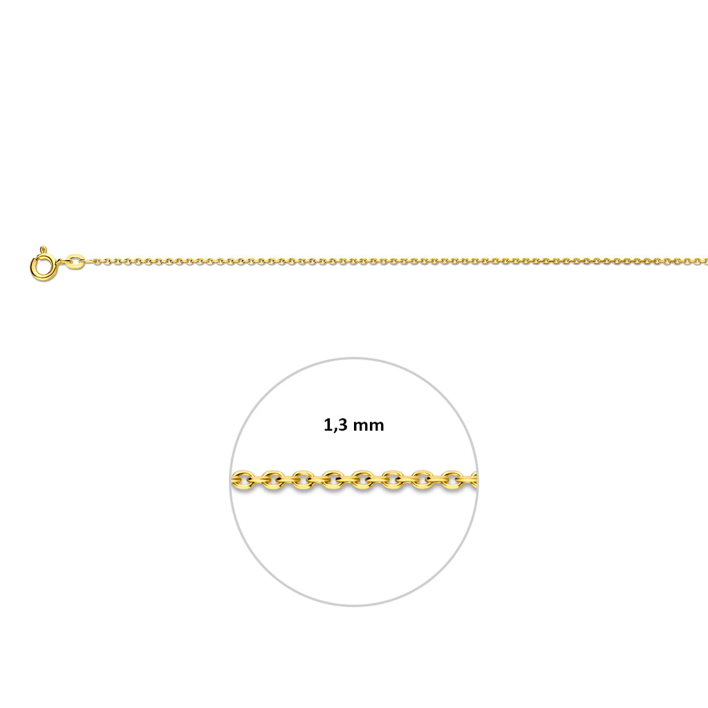 anker gediamanteerd 1,3 mm 14K roségoud