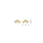 oorknoppen zirkonia 1 micron zilver verguld (geel)