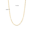 Halskette Büroklammer Vierkantrohr 2,3 mm 41 + 4 cm 3 Mikron Silber vergoldet (gelb)