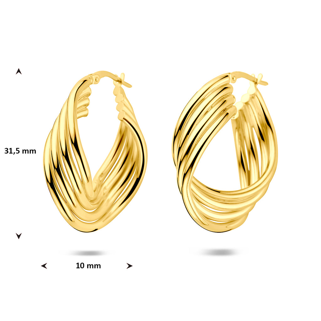 oorringen 31,5 mm 1 micron zilver verguld (geel)