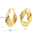 oorringen 31,5 mm 1 micron zilver verguld (geel)