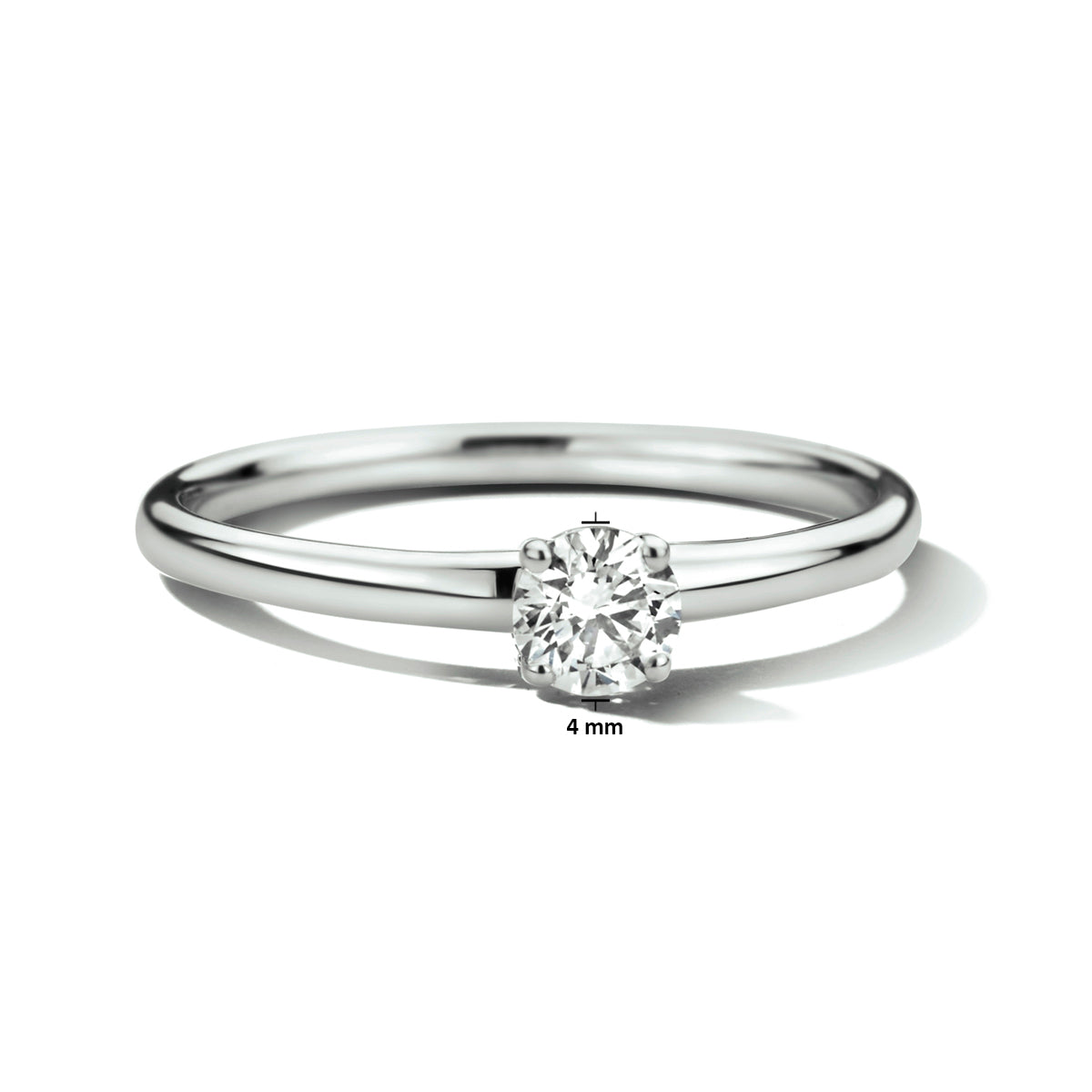 ring lab grown diamant 0.25ct h si 14K witgoud met palladium