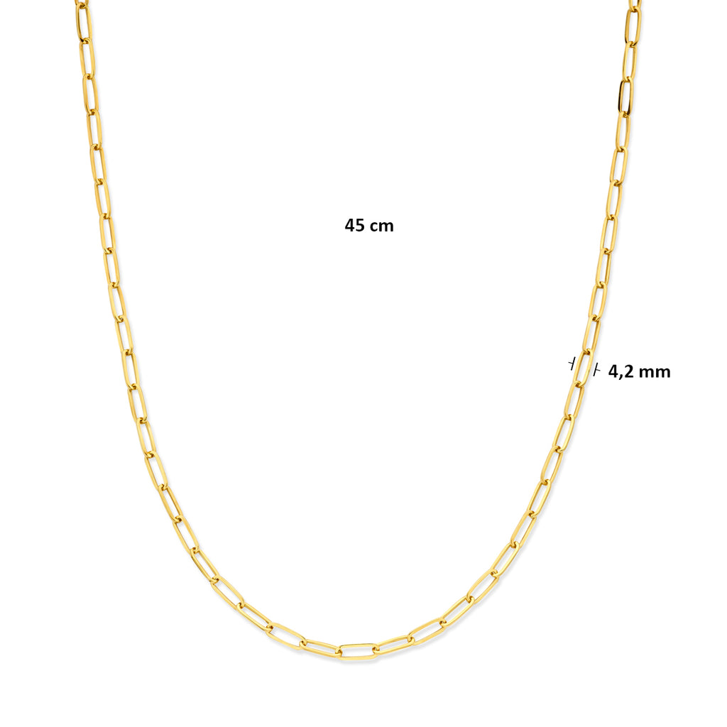 collier 4,2 mm 45 cm massief silgold (geel met zilverkern)