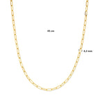 collier 4,2 mm 45 cm massief silgold (geel met zilverkern)