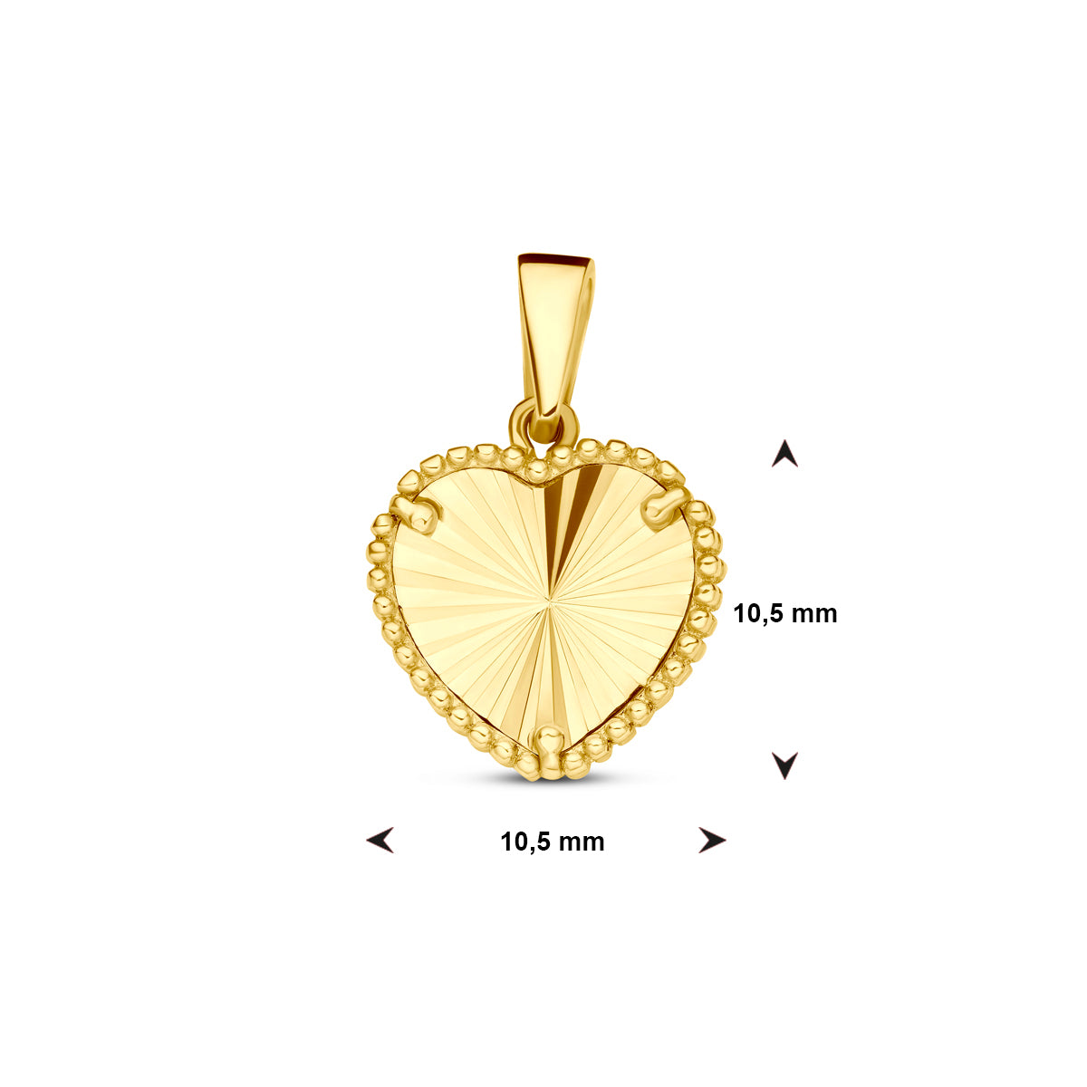 hanger hart gediamanteerd 14K geelgoud