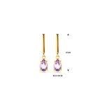 Ohrringe Amethyst 19 mm 14K Gelbgold