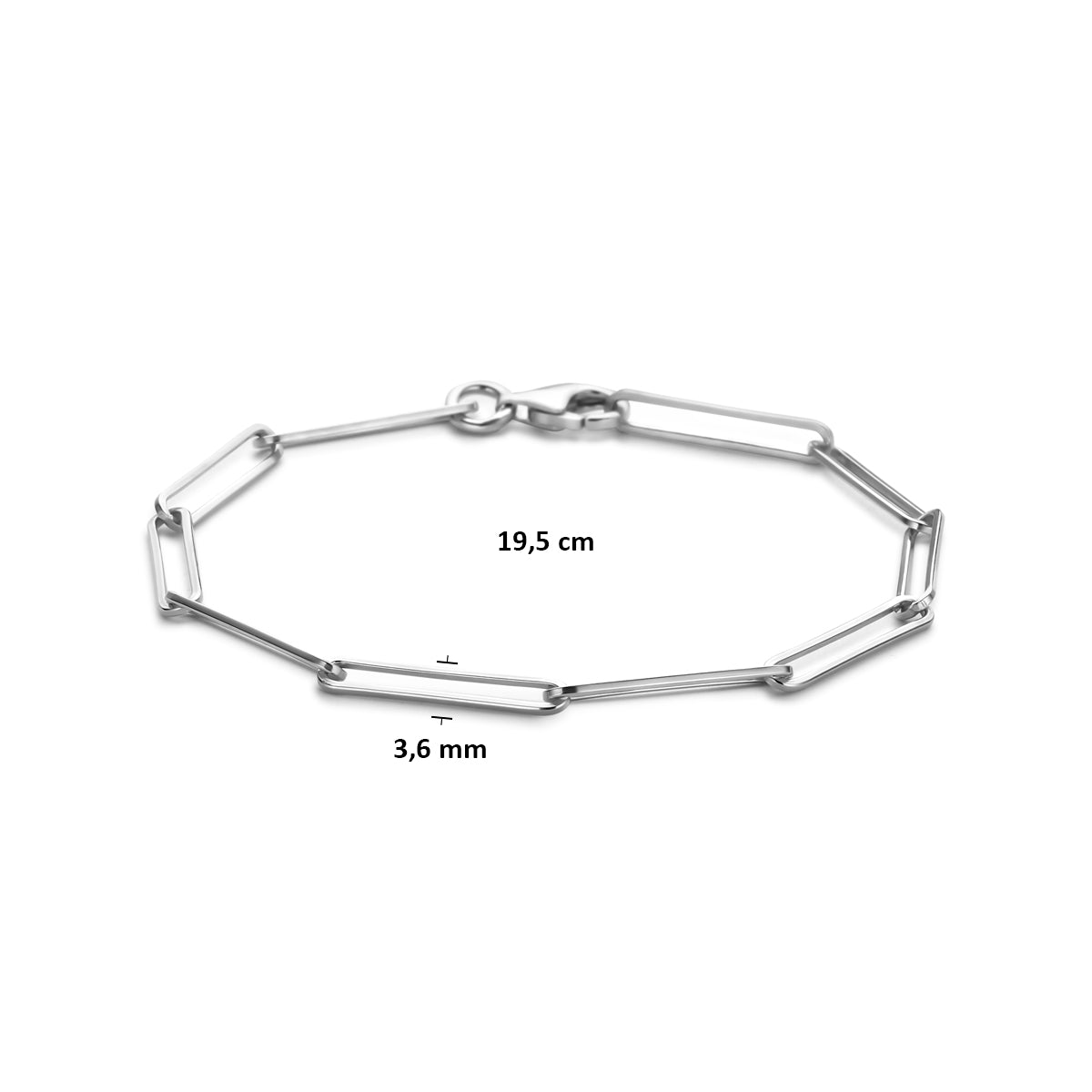 Armband Anker 3,6 mm 19,5 cm Silber rhodiniert