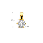 hanger lab grown diamant 0.50ct f vs 11,5 mm 14K geelgoud