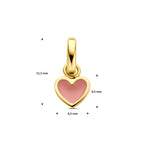9k hanger hartje roze 6,5 mm 9K geel