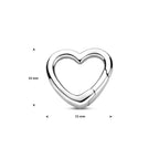 Verbinder Herz 14 mm rhodiniertes Silber
