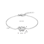 Armband Herz Zirkonia 16,5 + 2,5 cm Silber rhodiniert
