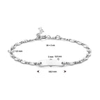 graveerarmband plaat 5,0 mm 16 + 2 cm zilver gerhodineerd