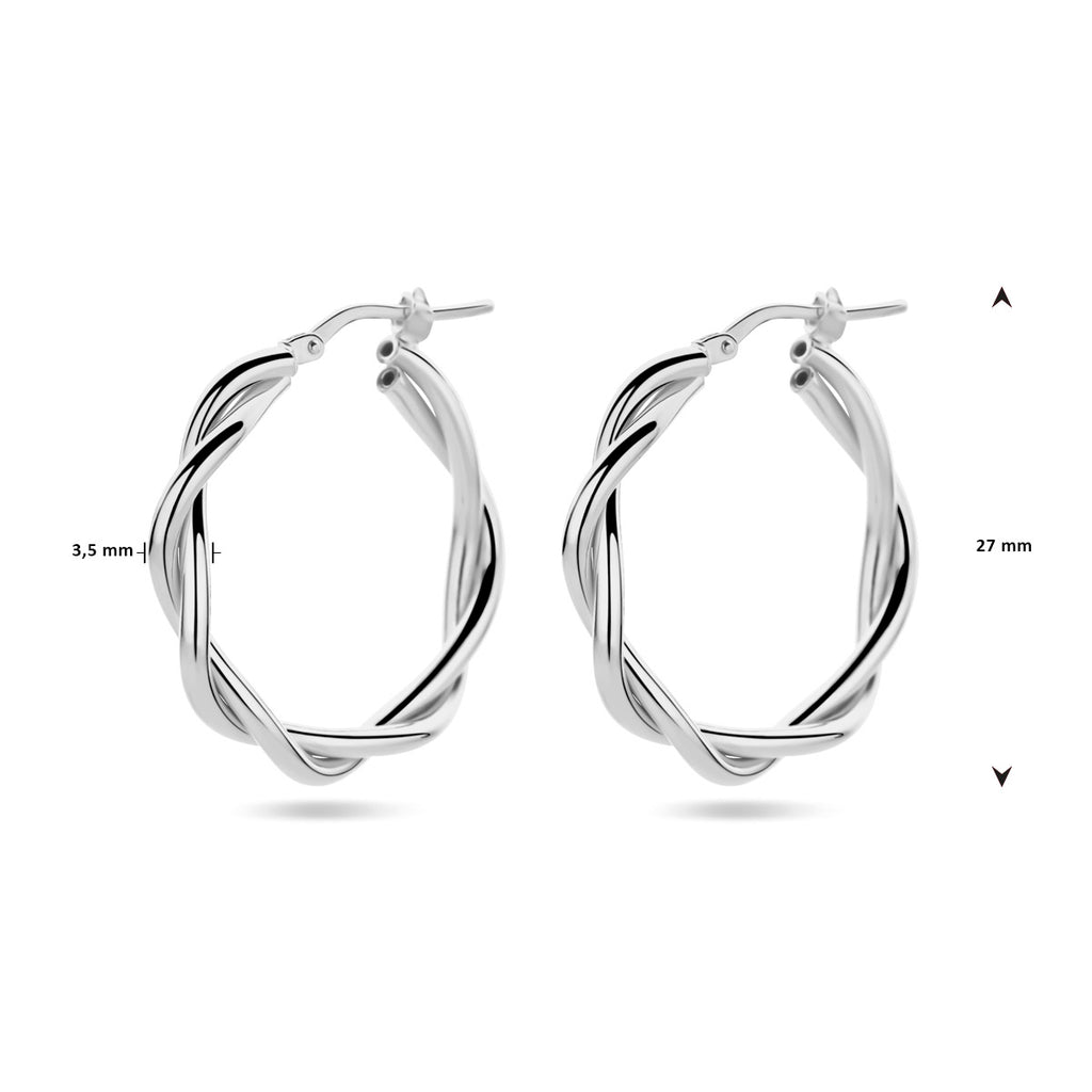 oorringen 3,5 mm gedraaide buis zilver gerhodineerd