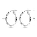 oorringen 3,5 mm gedraaide buis zilver gerhodineerd