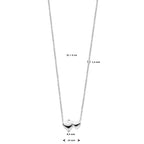 Halskette Herzen 41 + 4 cm Silber rhodiniert